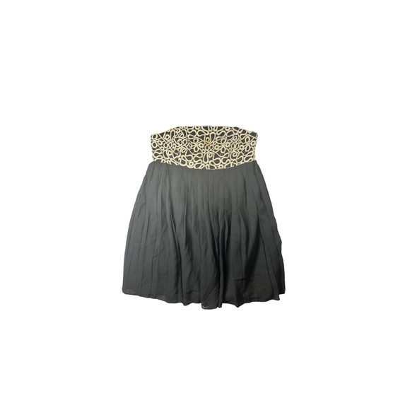 Lilly Pulitzer Black Gold Julie Chiffon Strapless Formal Dress Size 8 - Picture 1 of 11